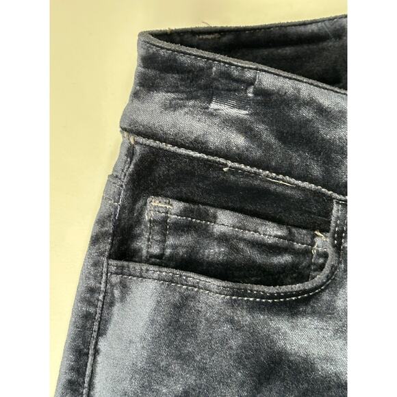 Paige Verdugo Ultra Skinny Blue Velvet Pants Mid Rise Full Length Winter Soft 24 - Picture 5 of 10